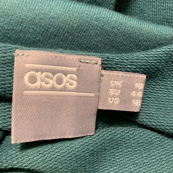 ASOS Green 80s Style Sweatshirt Dress Sz 12/Large - Picture 3 of 6